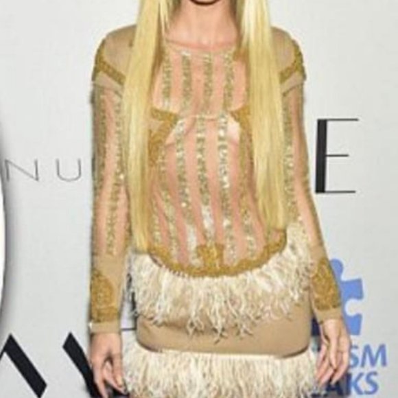 DRESS FEATHERS JEZABEL Statement Dress - Picture 1 of 4